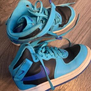 Nike Kids' Aqua and Black High-Top Sneakers